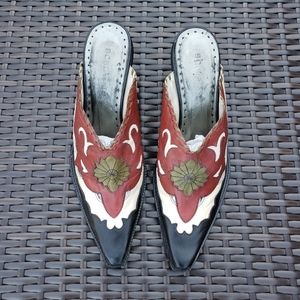 BCBG girls Western leather Mules